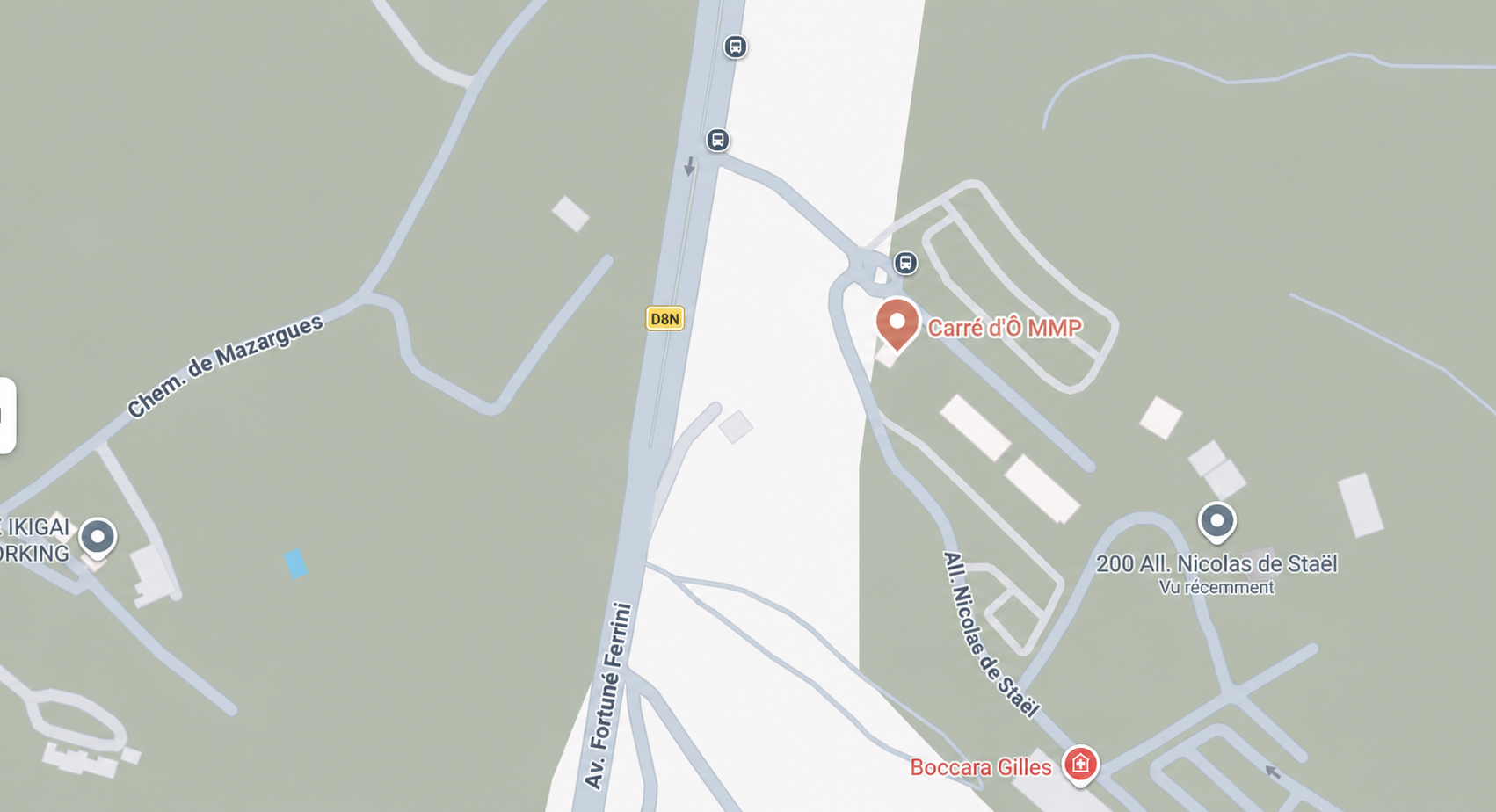 Plan des rues autour du Carré d’Ô MMP